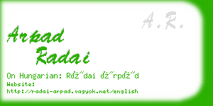 arpad radai business card